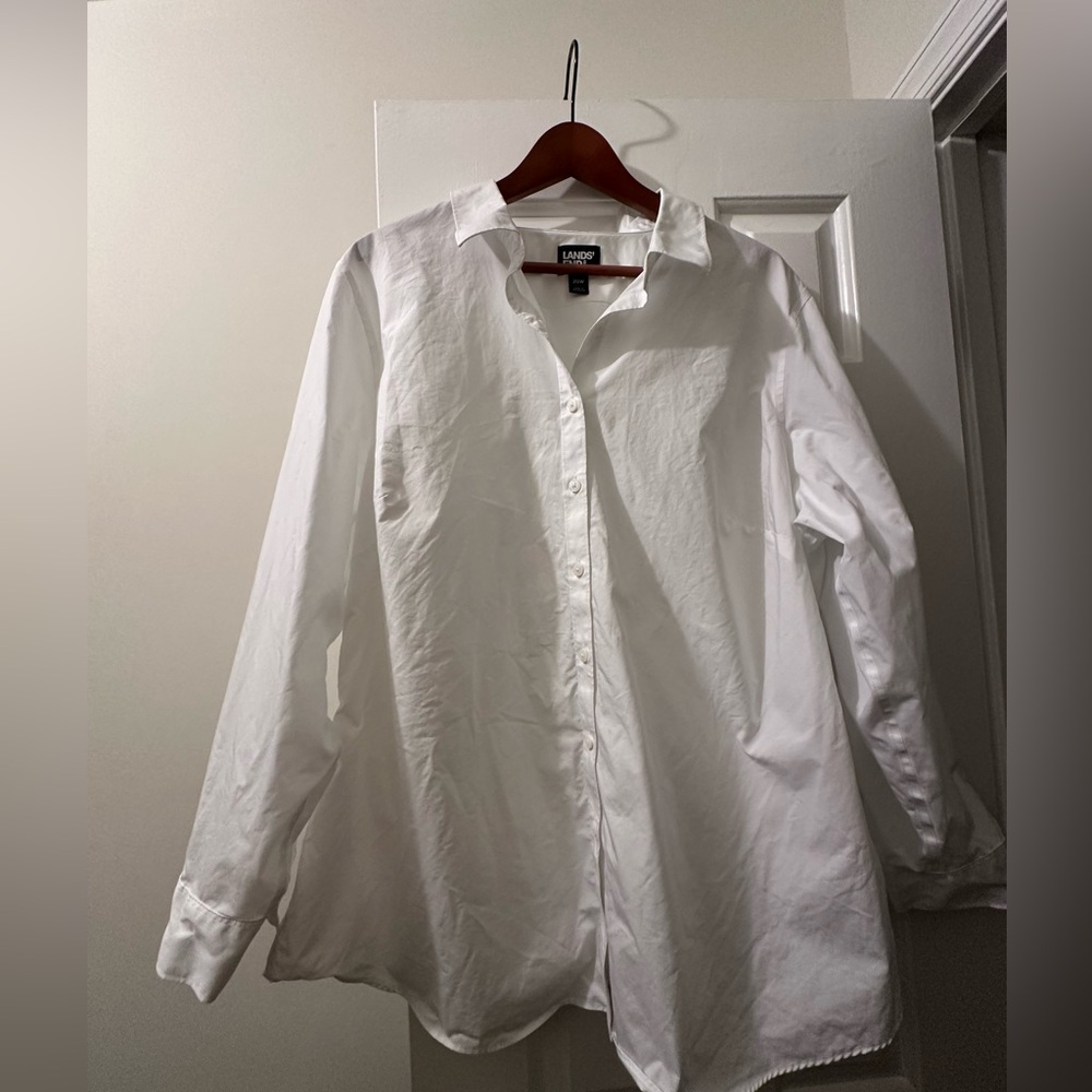 Lands' End No Iron Button Front Shirt (20W)